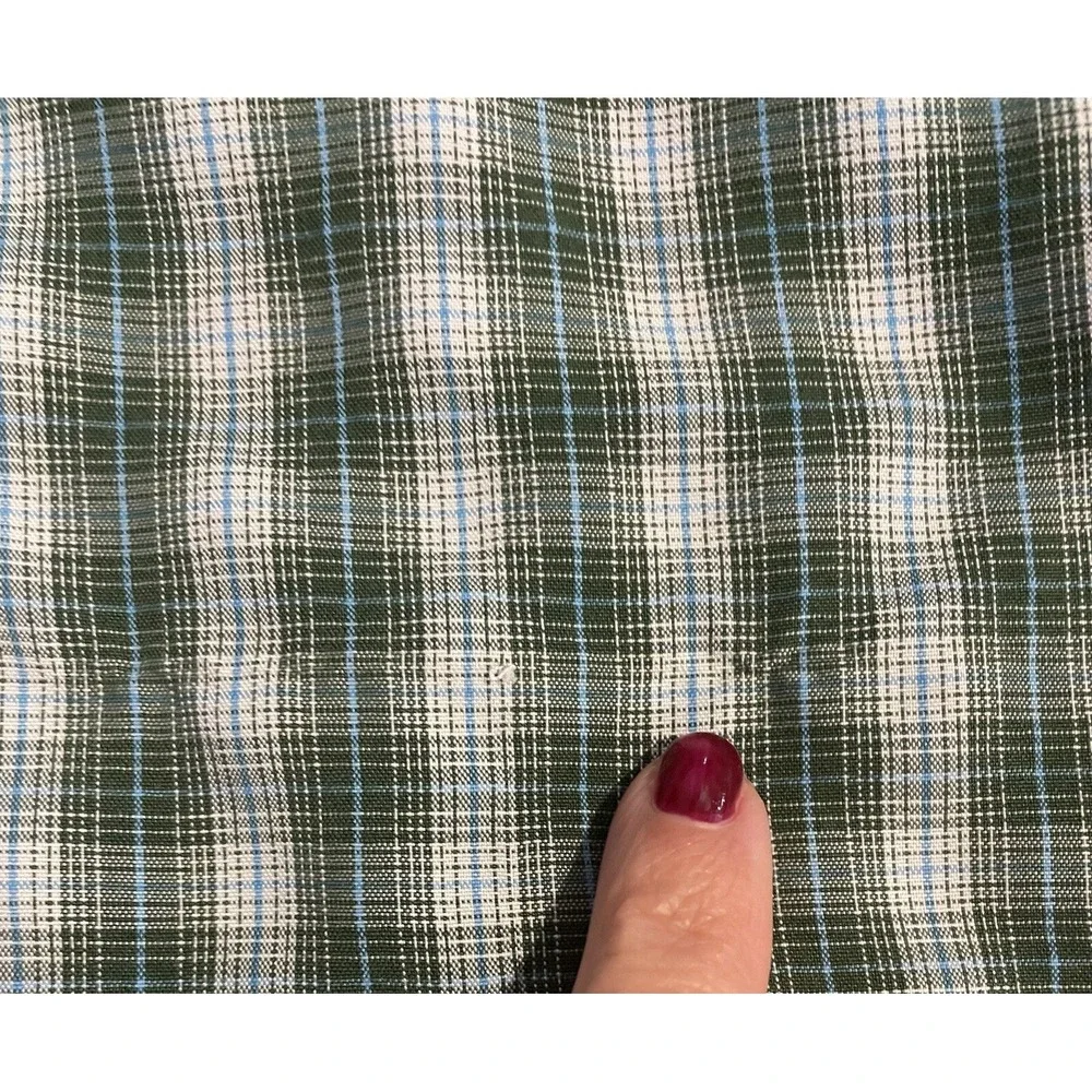 The North Face Button Up Shirt Mens Lg Green Plaid Short Sleeve Hiking Gorpcore